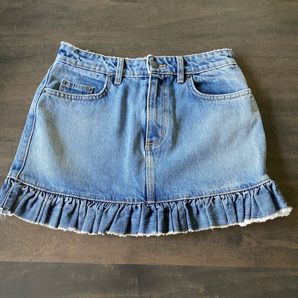 CARMAR Denim Peplum Skirt